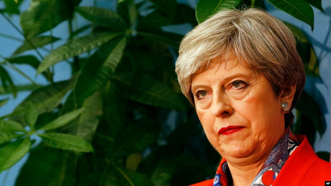 Britain's Prime Minister Theresa May, the day after general election in Maidenhead, England, Friday, June 9, 2017. (AP Photo/Alastair Grant)