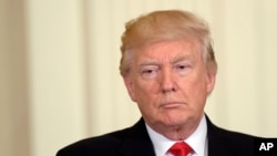 El presidente Donald Trump durante un evento en la Casa Blanca. Mayo 12, 2017.