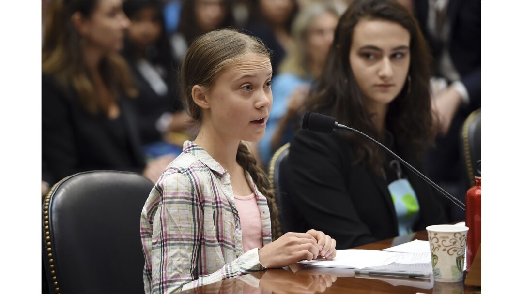 Swedish teen climate activist Greta Thunberg testifies at a Climate Crisis Committee joint hearing on "Voices Leading the Next Generation on the Global Climate Crisis," on Capitol Hill, in Washington, Sept. 18, 2019.