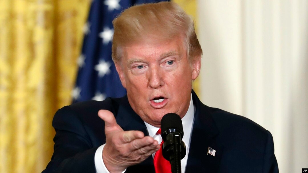 FILE - In this photo taken Aug. 28, 2017, President Donald Trump speaks in the East Room of the White House in Washington. Trump later said "all options are on the table" in terms of a U.S. response to North Korea's launch of a missile over Japan.