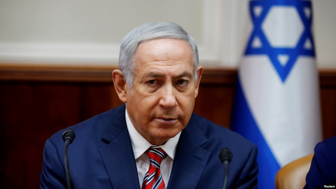 Israeli Prime Minister Benjamin Netanyahu attends the weekly cabinet meeting at the prime minister's office in Jerusalem, June 17, 2018.