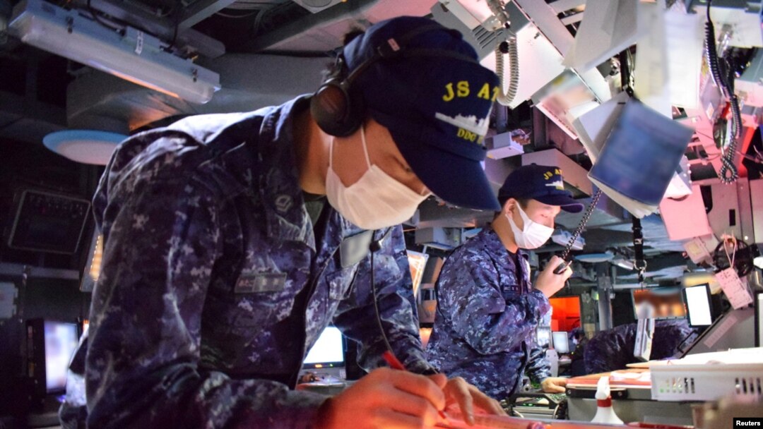 Japan, U.S. and South Korea hold a trilateral naval excercise in the Sea of Japan, also called East Sea in South Korea