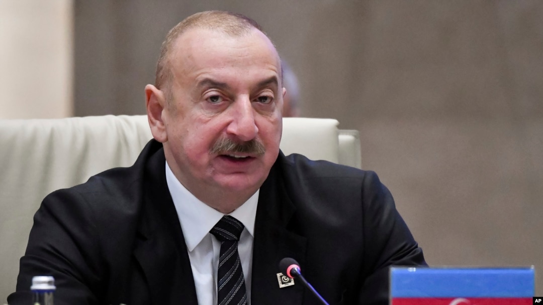 FILE - Azerbaijani President Ilham Aliyev, shown here on Nov. 6, 2024, recently denounced a letter from U.S. lawmakers criticizing his country's human rights record and calling for the release of political prisoners