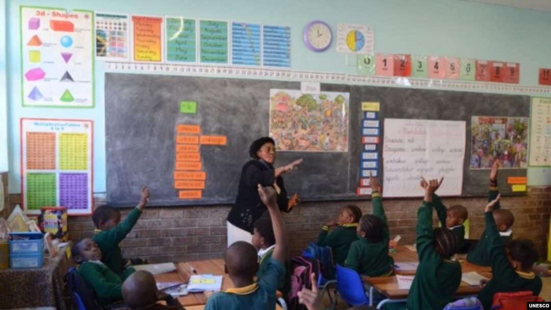 At a primary school in Johannesburg, South Africa, teachers are guided by mentors to support them in implementing new teaching methods. (E-Jansson/UNESCO)