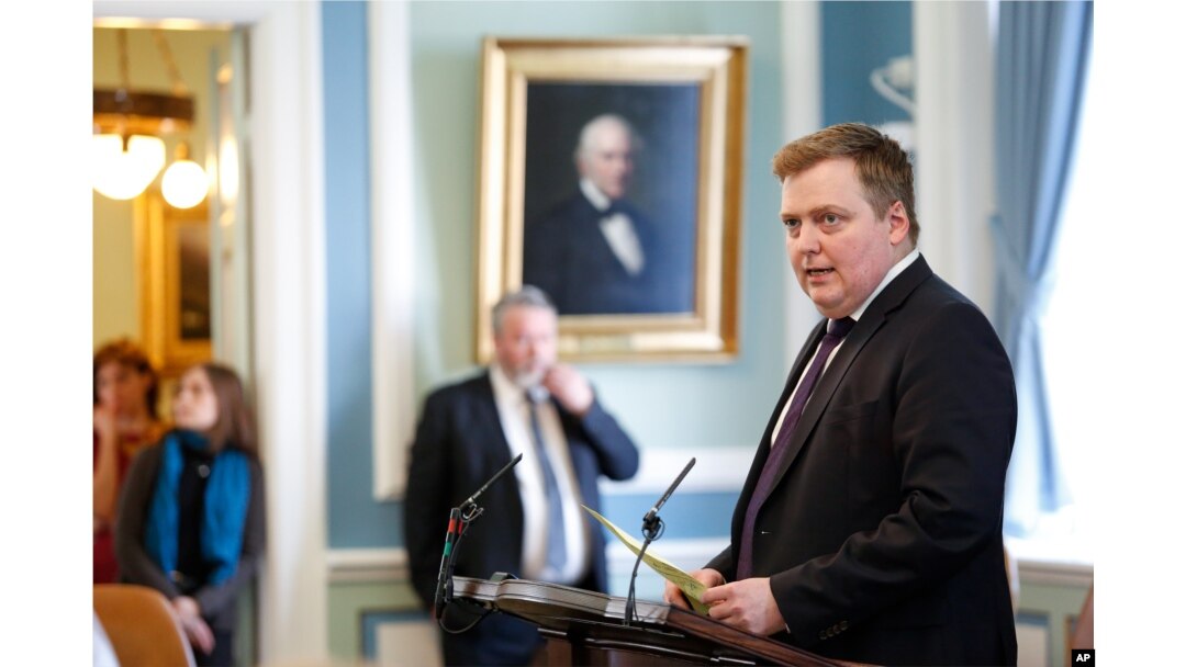 Iceland's Prime Minister Sigmundur David Gunnlaugsson speaks during a parliamentary session in Reykjavik, April 4, 2016 .Iceland’s president refused a request from the prime minister to dissolve parliament and call a new election amid a dispute over the premier’s offshore tax affairs.
