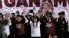Delfina Gómez, candidata a gobernadora de México por el Movimiento Regeneración Nacional, o Morena, celebra su victoria en las elecciones del Estado de México en Toluca, México, el domingo 4 de junio de 2023.