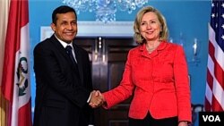 Clinton y Humala coincidieron en fortalecer las relaciones bilaterales y trabajar juntos.