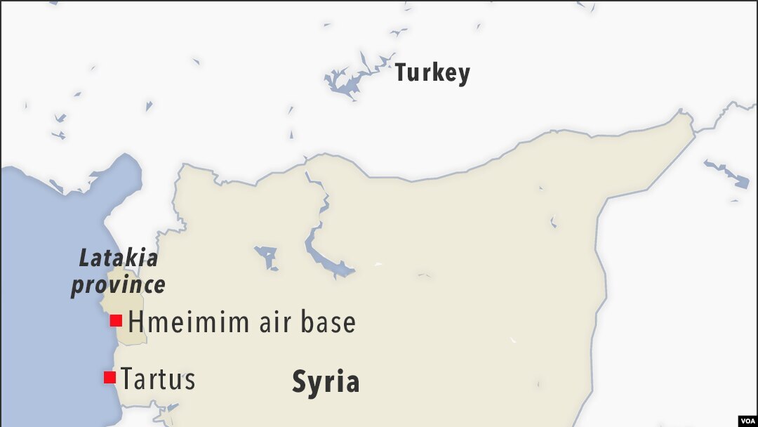 Tartus and Hmeimim air base, in Syria