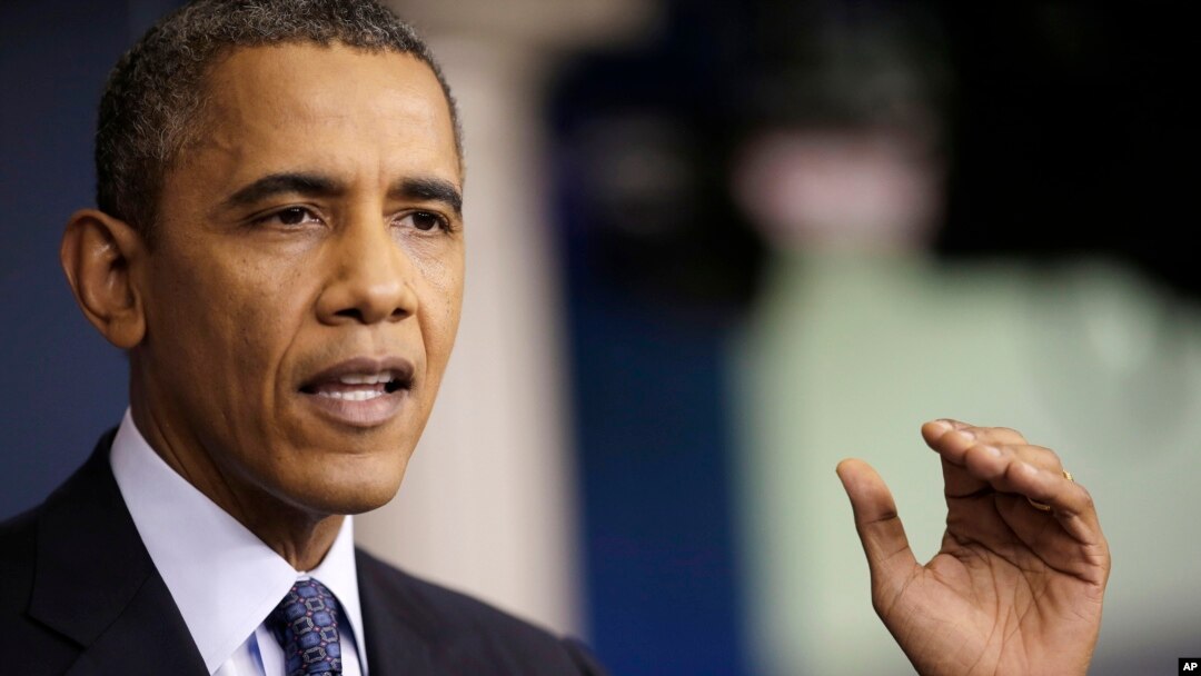 President Barack Obama speaks about the the budget and the partial government shutdown, Oct. 8, 2013, in the Brady Press Room of the White House in Washington.