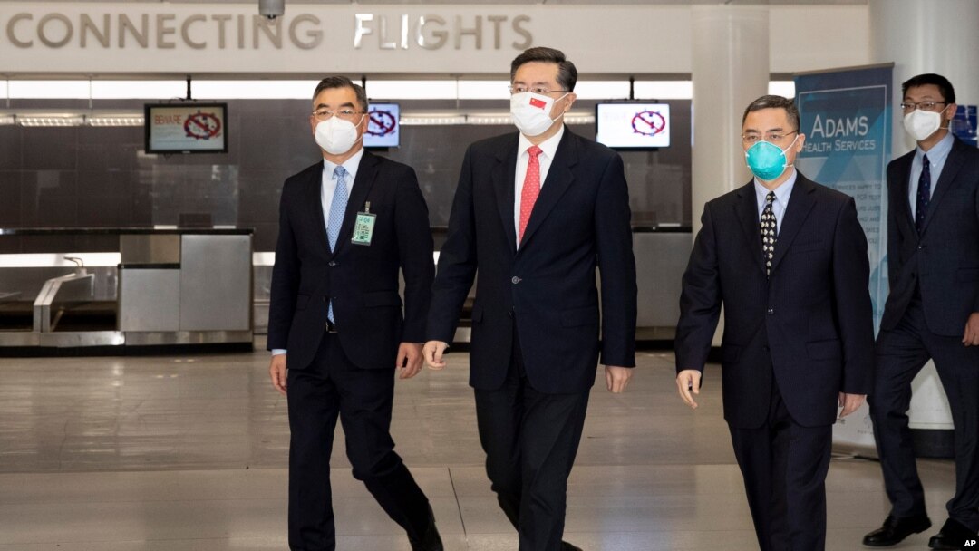 친강 신임 주미중국대사가 28일 미국에 도착했다.