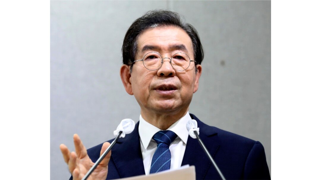 Seoul Mayor Park Won-soon speaks during a press conference at Seoul City Hall in Seoul, South Korea, July 8, 2020.