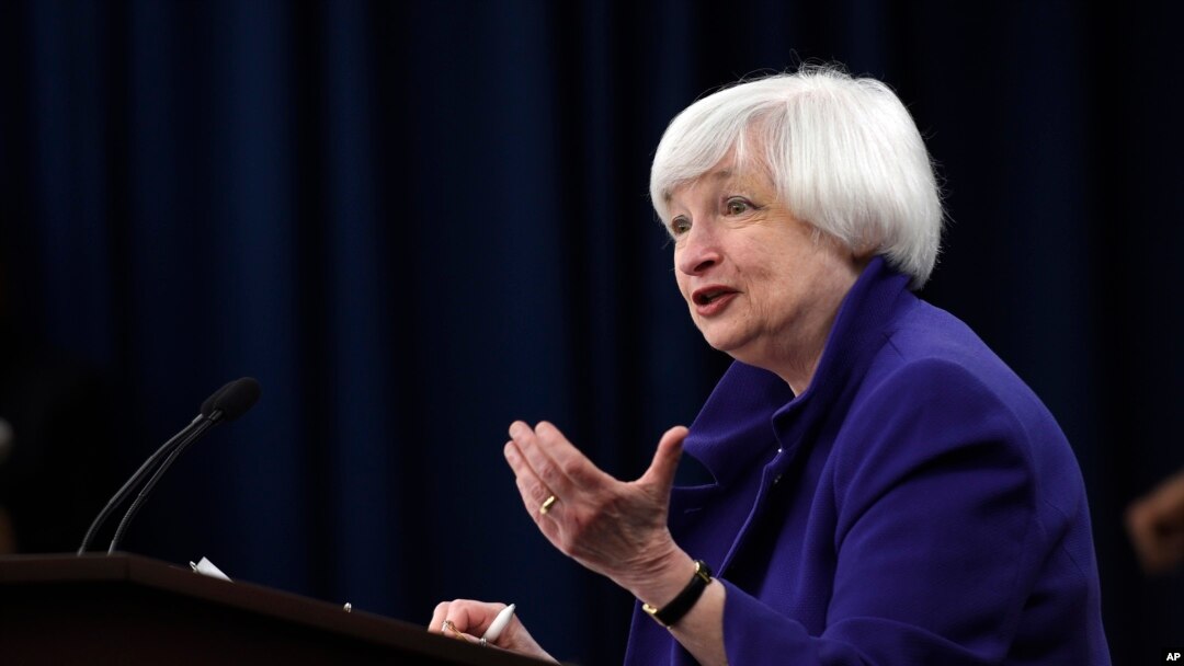 FILE - Federal Reserve Chair Janet Yellen answers a question during a news conference in Washington, Dec. 16, 2015. She is likely to weigh in on a possible hike in interest rates when she attends an award ceremony Friday at Harvard University.