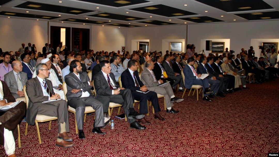 Lawmakers from Libya's newly-elected parliament assembled in Tobruk, Aug. 2, 2014.