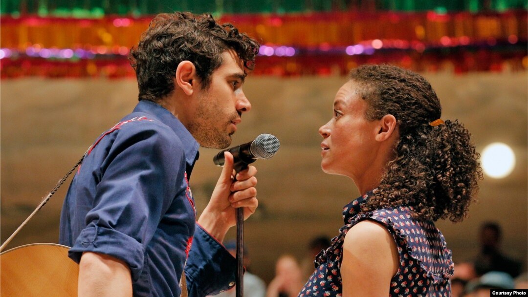 Damon Daunno as Curly and Amber Gray as Laurey perform in Rodgers and Hammerstein's 'Oklahoma!' at the Bard SummerScape Festival in New York. (Photo by Cory Weaver)