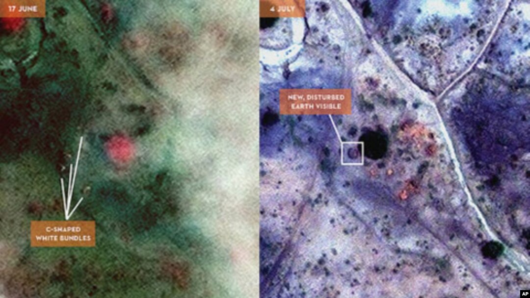 Satellite Sentinal Project images of alleged mass graves in Sudan's Southern Kordofan State