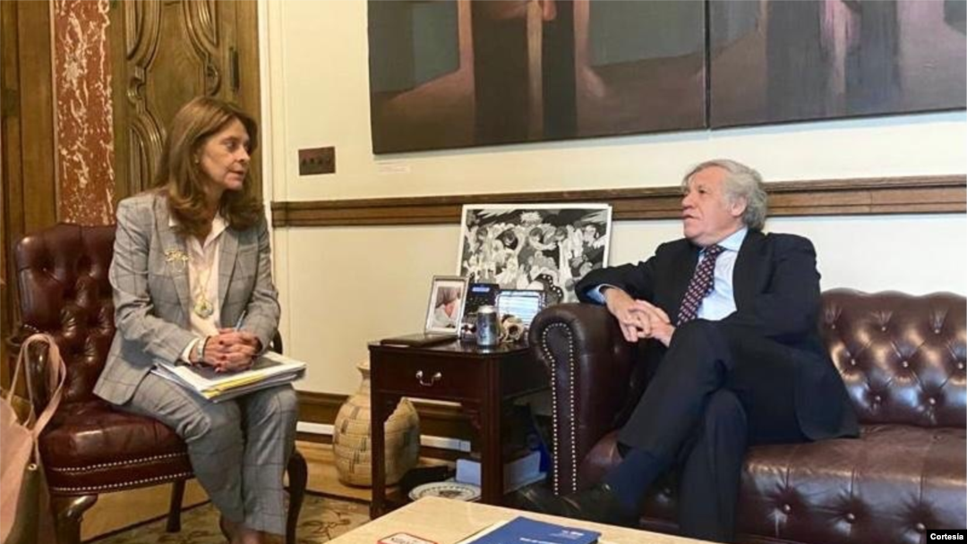 La vicepresidenta de Colombia, Martha Lucía Ramírez, se reunió con el secretario general de la OEA, Luis Almagro, el 24 de mayo de 2021, en Washington DC.