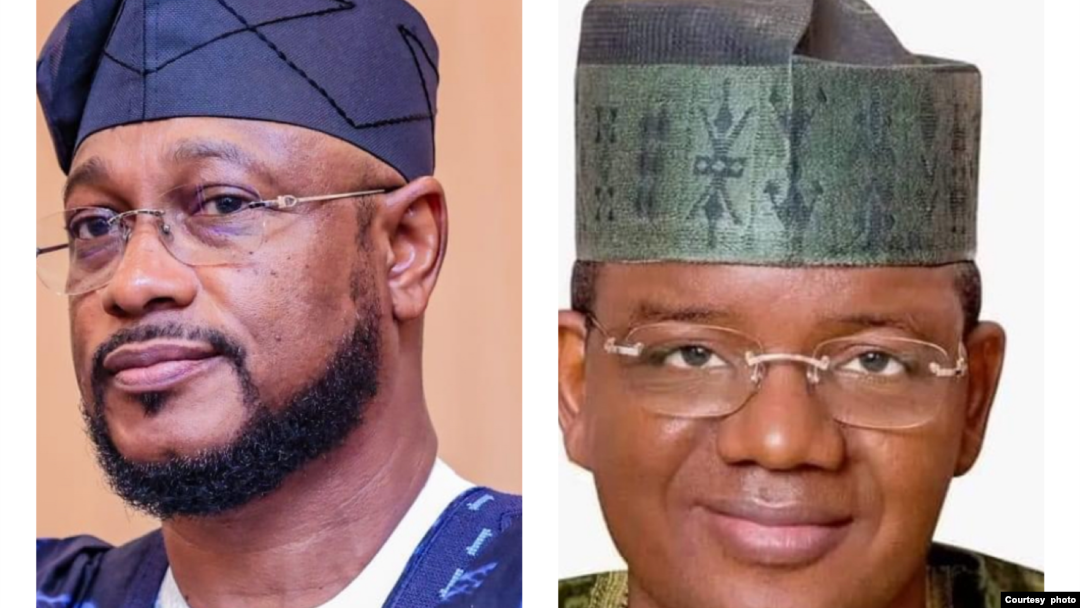 Gwamna Dauda, hagu, Minista Matawalle, dama