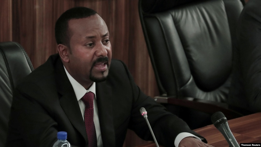 Ethiopia's Prime Minister Abiy Ahmed addresses legislators in Addis Ababa.