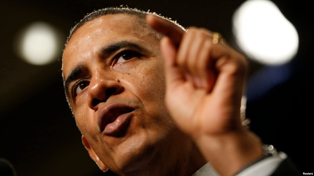 U.S. President Barack Obama speaks at the House Democratic Issues Conference in Cambridge, Maryland February 14, 2014.