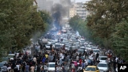 Maandamano ya kuitisha haki zaa binadamu ya Iran. Picha ya maktaba.
