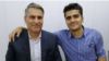تصویری از منوچهر بختیاری در کنار فرزندش پویا بختیاری.