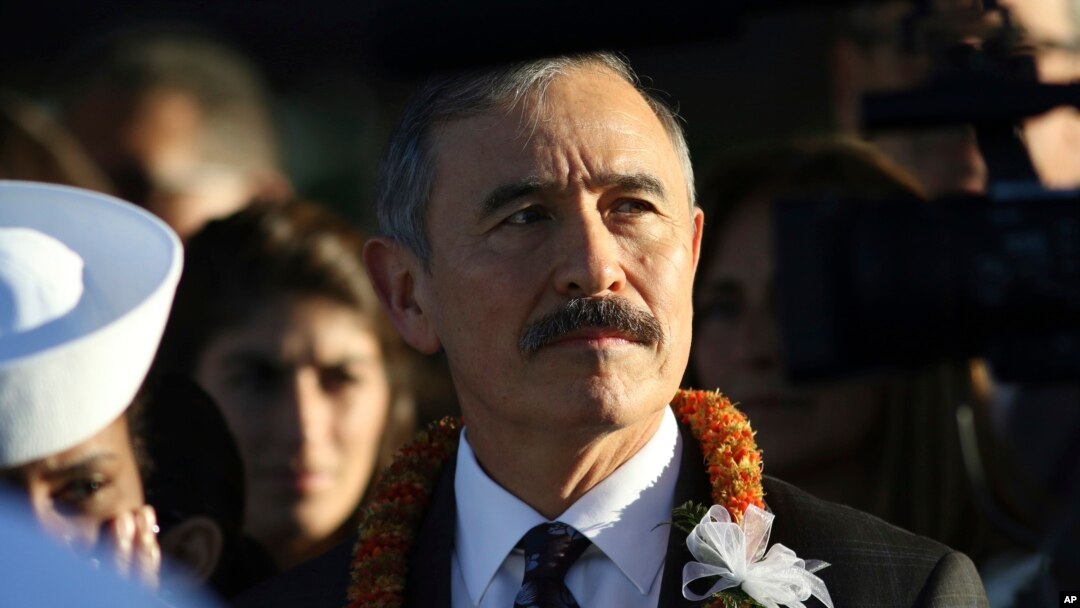 FILE - Retired Adm. Harry Harris, currently the U.S. ambassador to South Korea, attends a ceremony to mark the 78th anniversary of the Japanese attack on Pearl Harbor, Dec. 7, 2019 at Pearl Harbor, Hawaii. 