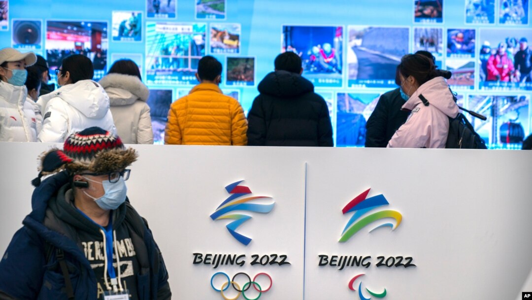 5일 중국 베이징 외곽 옌칭에서 2022 베이징 동계올림픽 전시회가 열렸다. 